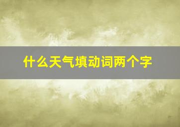 什么天气填动词两个字