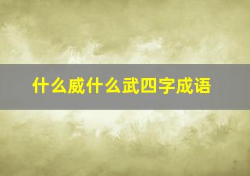 什么威什么武四字成语