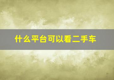 什么平台可以看二手车