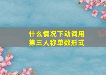 什么情况下动词用第三人称单数形式