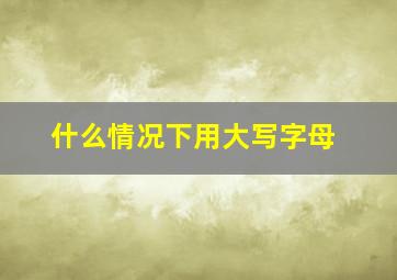 什么情况下用大写字母