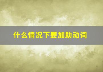 什么情况下要加助动词