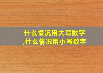 什么情况用大写数字,什么情况用小写数字