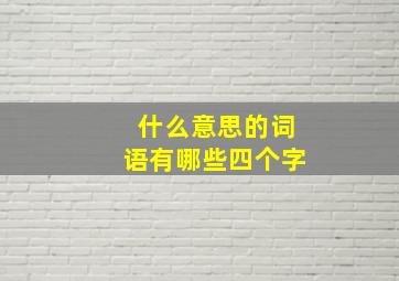 什么意思的词语有哪些四个字