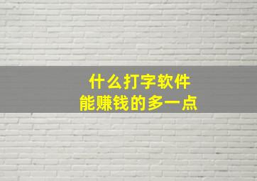 什么打字软件能赚钱的多一点