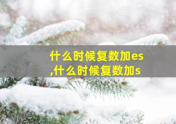 什么时候复数加es,什么时候复数加s