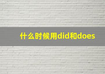 什么时候用did和does