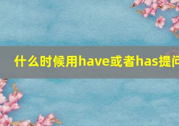 什么时候用have或者has提问