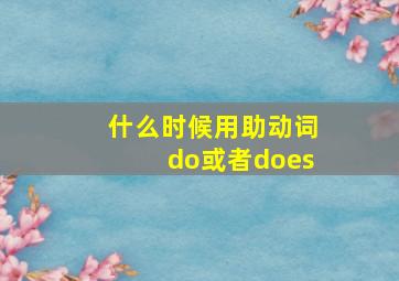 什么时候用助动词do或者does