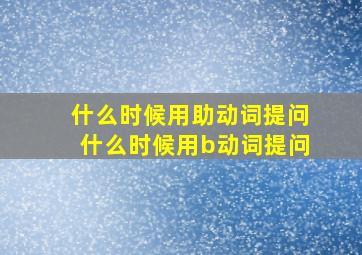 什么时候用助动词提问什么时候用b动词提问