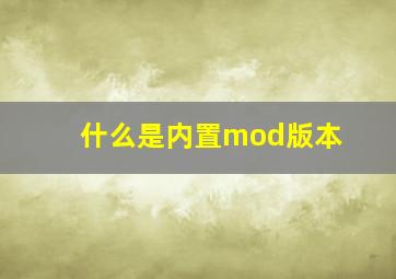 什么是内置mod版本