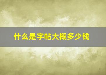 什么是字帖大概多少钱