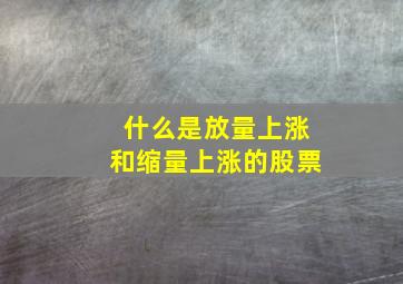 什么是放量上涨和缩量上涨的股票