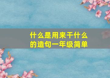 什么是用来干什么的造句一年级简单