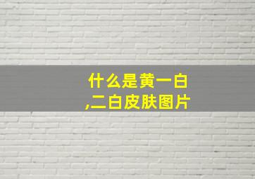 什么是黄一白,二白皮肤图片