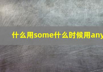 什么用some什么时候用any