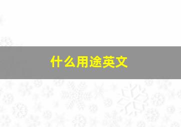 什么用途英文