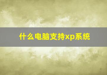 什么电脑支持xp系统