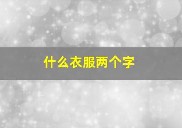 什么衣服两个字