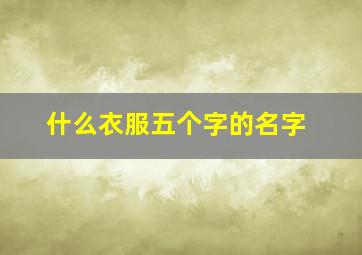 什么衣服五个字的名字