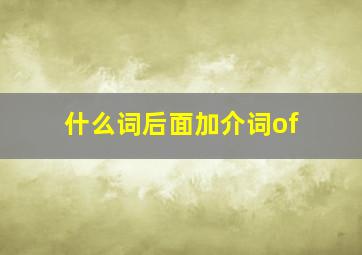 什么词后面加介词of