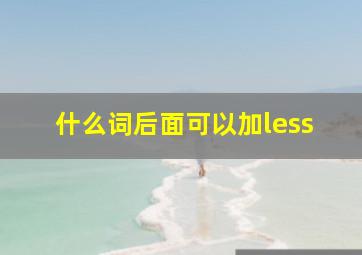 什么词后面可以加less