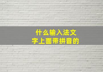 什么输入法文字上面带拼音的