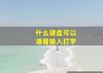 什么键盘可以语音输入打字