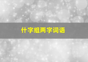 什字组两字词语