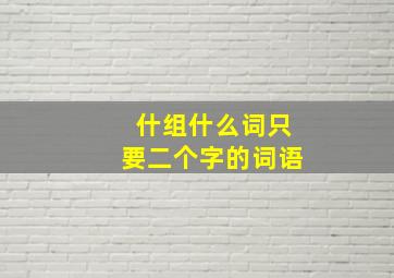 什组什么词只要二个字的词语