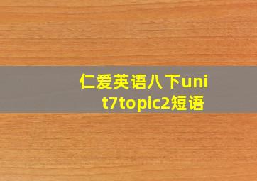 仁爱英语八下unit7topic2短语