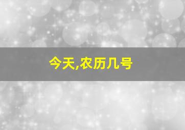 今天,农历几号