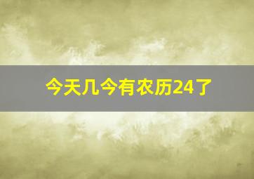 今天几今有农历24了