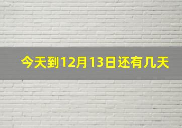 今天到12月13日还有几天