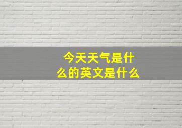 今天天气是什么的英文是什么