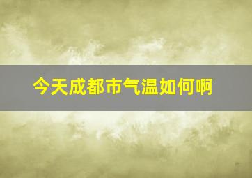 今天成都市气温如何啊