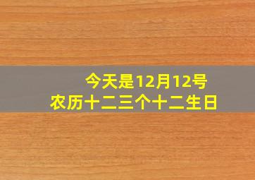 今天是12月12号农历十二三个十二生日