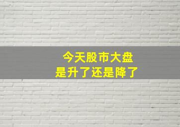 今天股市大盘是升了还是降了