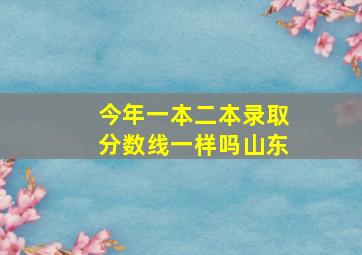 今年一本二本录取分数线一样吗山东