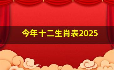 今年十二生肖表2025