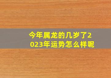 今年属龙的几岁了2023年运势怎么样呢