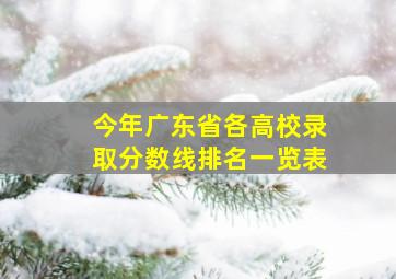 今年广东省各高校录取分数线排名一览表