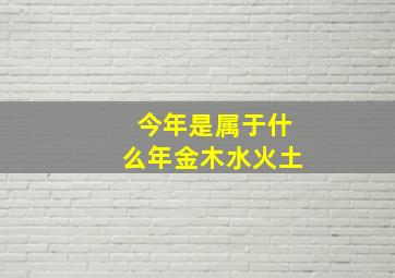 今年是属于什么年金木水火土