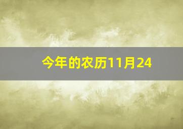 今年的农历11月24