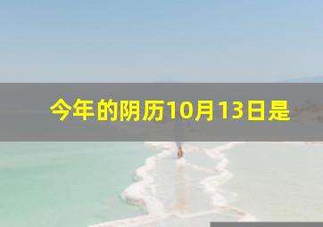 今年的阴历10月13日是