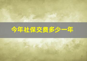 今年社保交费多少一年