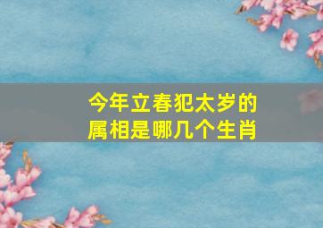 今年立春犯太岁的属相是哪几个生肖