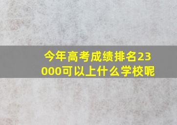 今年高考成绩排名23000可以上什么学校呢