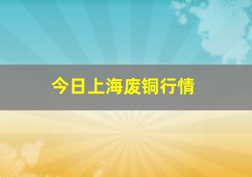 今日上海废铜行情