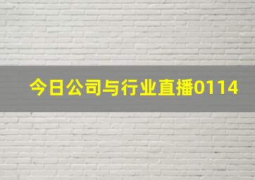 今日公司与行业直播0114